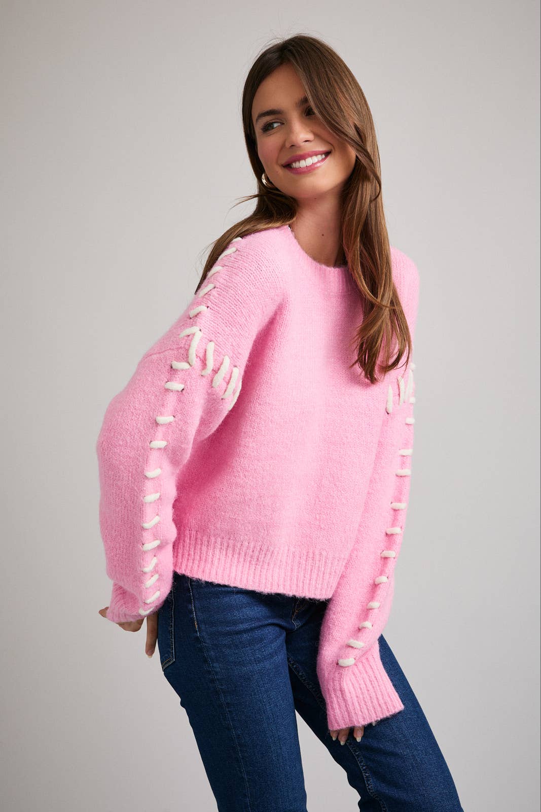 STITCH DETAIL SWEATER TOP