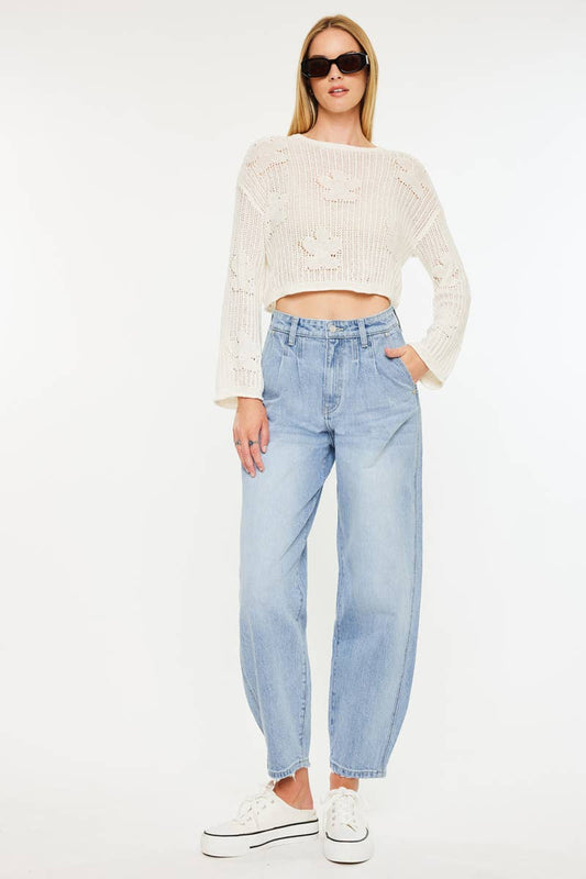 KAN CAN ULTRA HIGH RISE WIDE TAPERED FIT JEANS