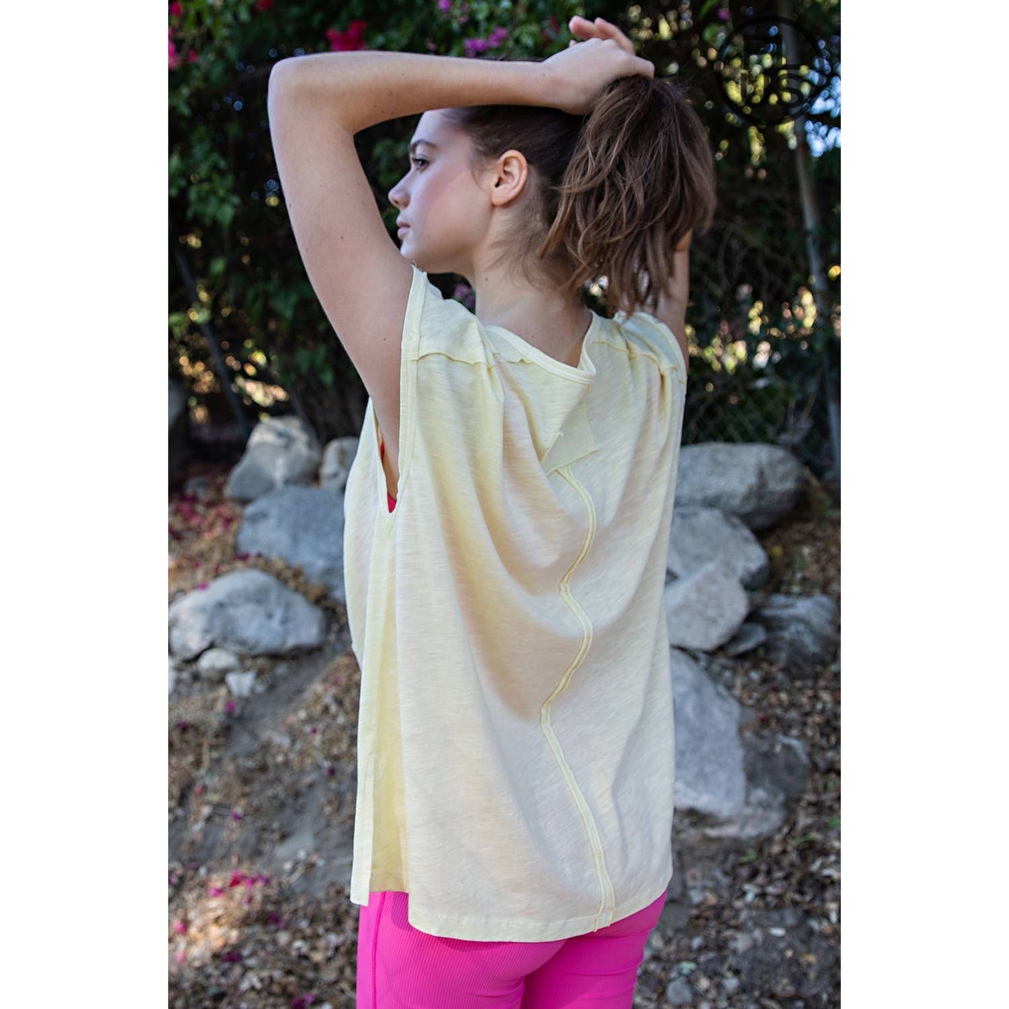 PLUS SIZE MINERAL WASHED SHORT SLEEVE TOP