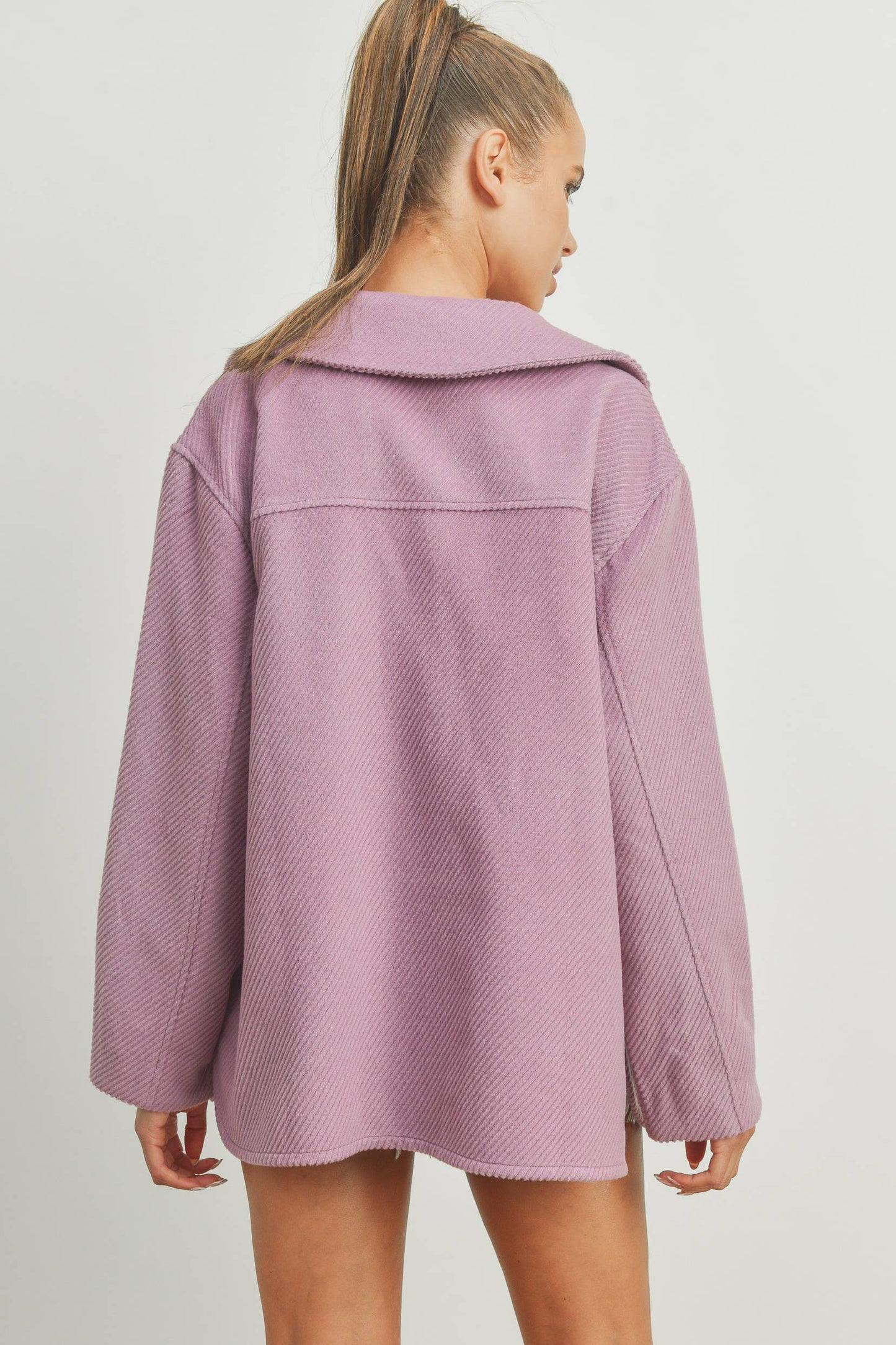 Solid Fall/Winter Shacket Coat