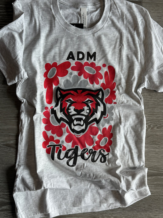 Tigers Floral Boho Game Day Team Customized tee