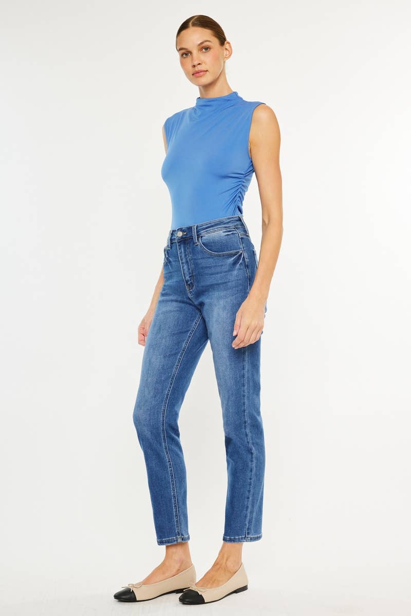 Kan Can High Rise Slim Straight Jeans