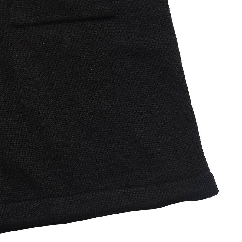 Cool Girl Black Balloon Sleeve Open Front Long Body Cardigan