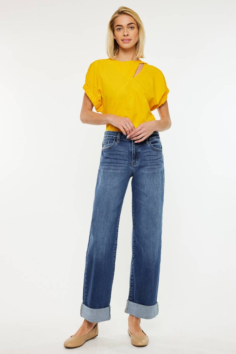 KAN CAN HIGH RISE WIDE LEG JEANS