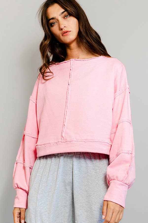 Solid Cropped Sweatshirt
