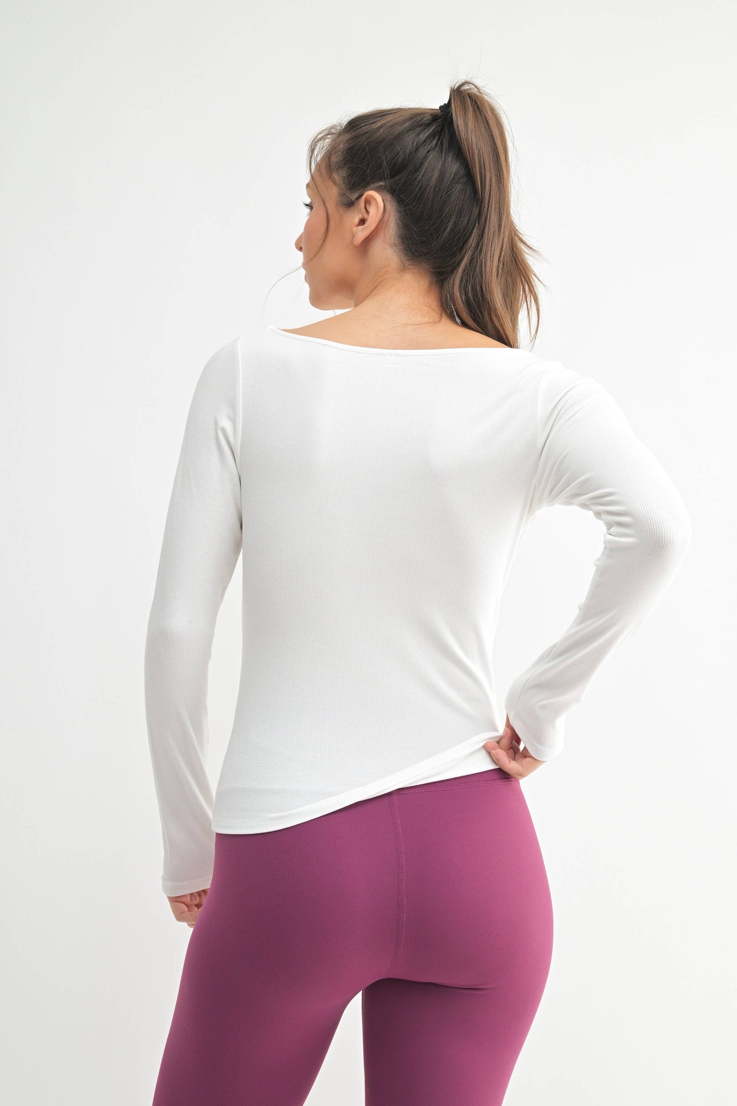 Barely There Boat Neck Micro-Ribbed Top