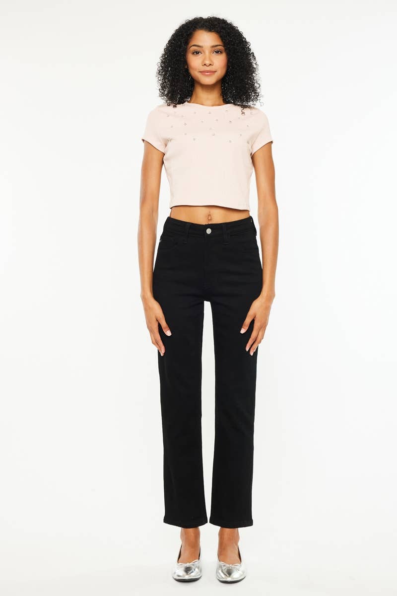 HIGH RISE SLIM STRAIGHT JEANS