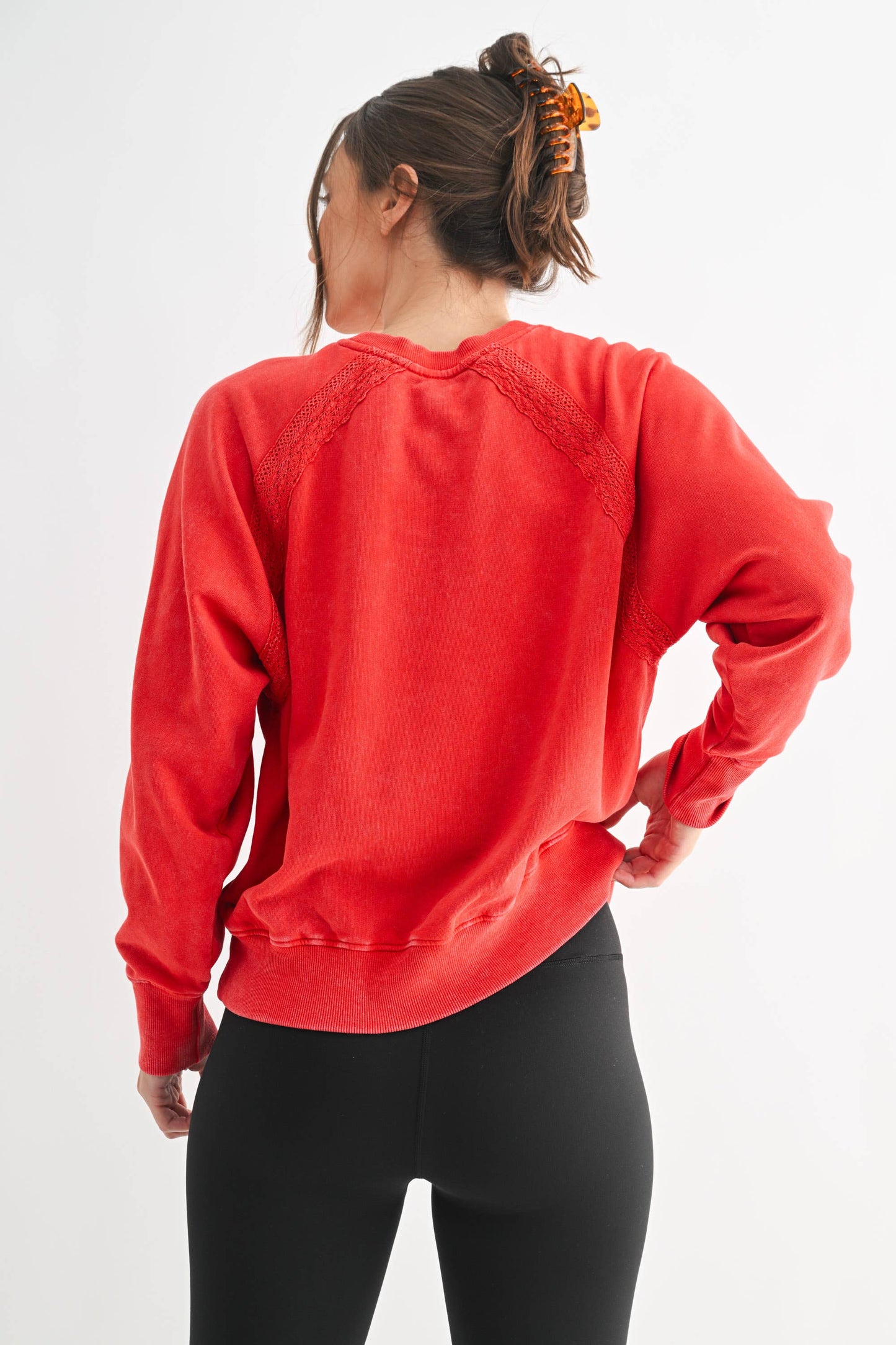 Soft Bloom Mineral Wash Lace Pullover