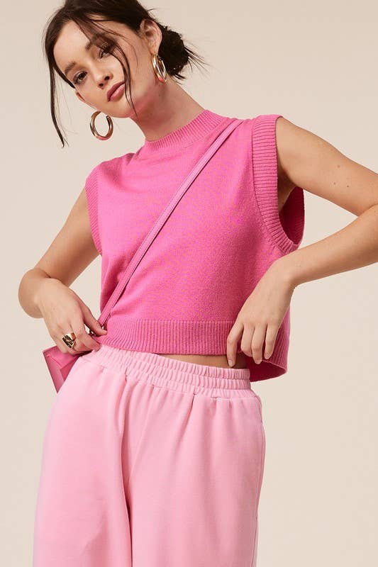 Lightweight Solid Knit Sleeveless Vest