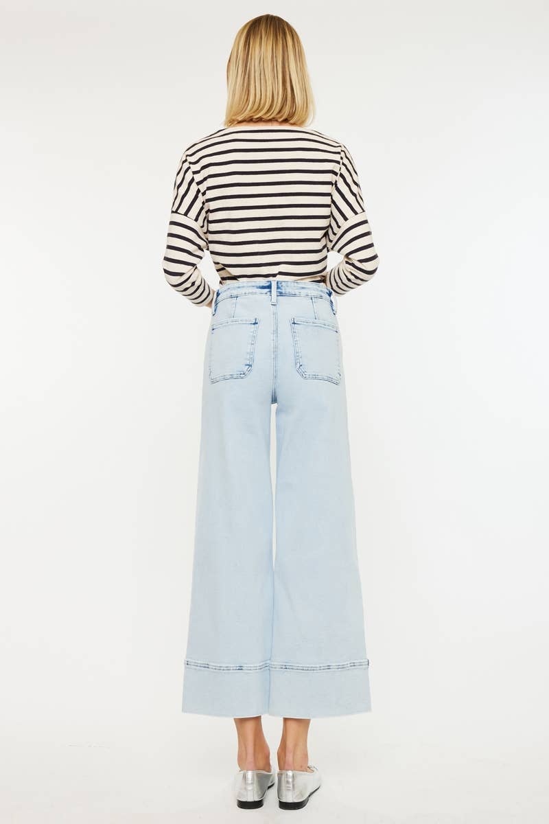 HIGH RISE CROPPED WIDE LEG JEANS