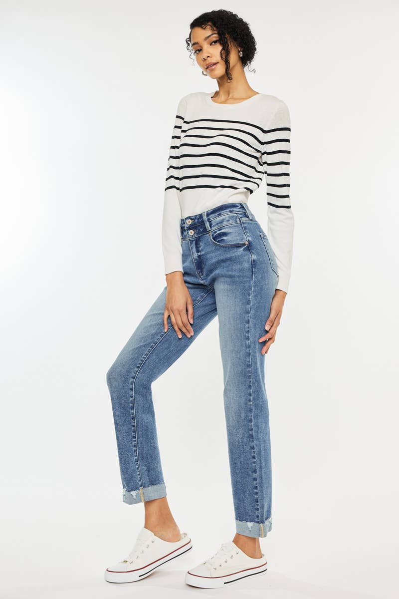KAN CAN HIGH RISE SLIM STRAIGHT JEANS