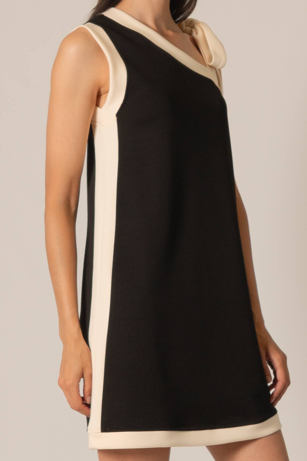 P. CILL Butter Modal Contrast Tie Strap Mini Dress