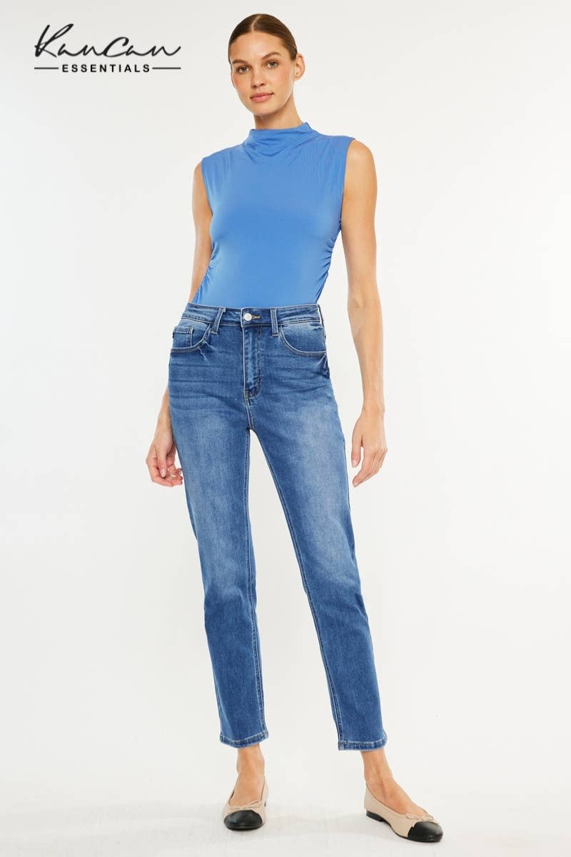 Kan Can High Rise Slim Straight Jeans