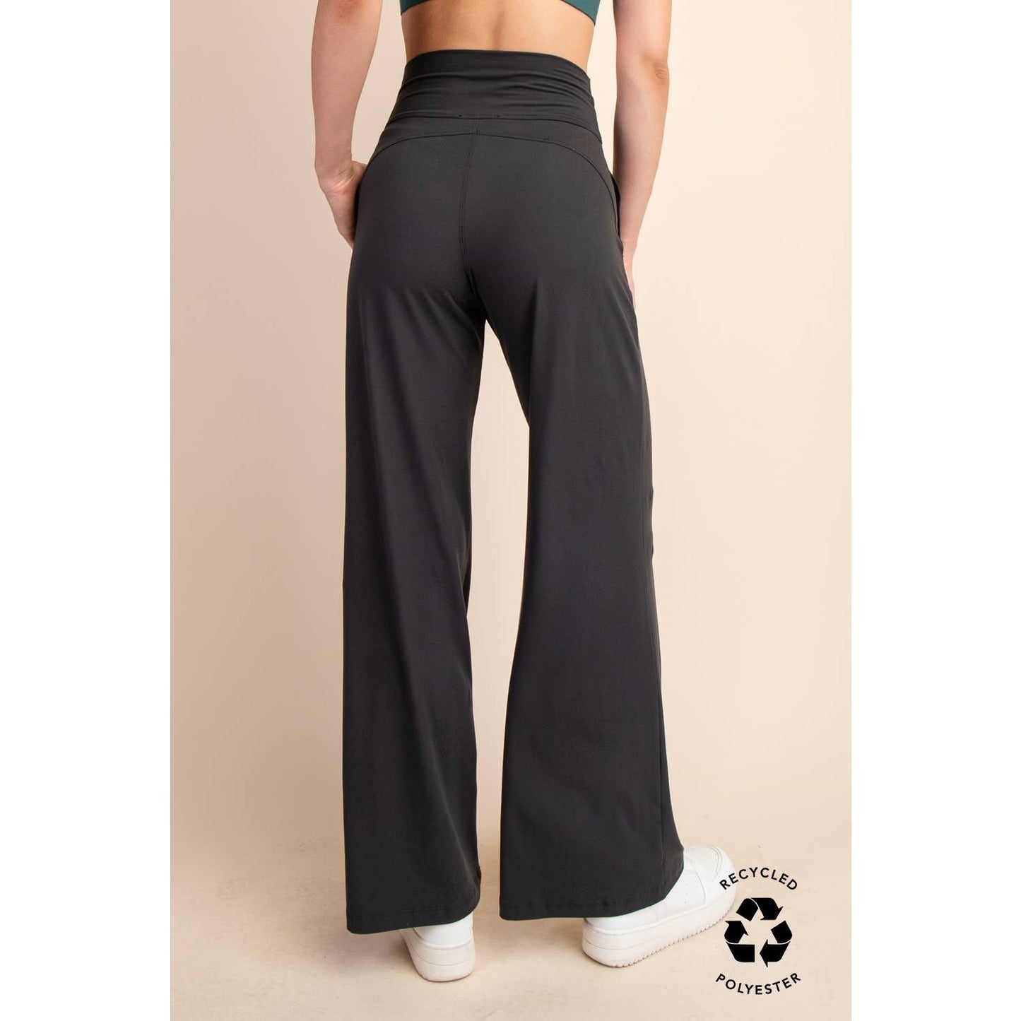 RECYCLED BUTTER V WAIST WIDE PANT