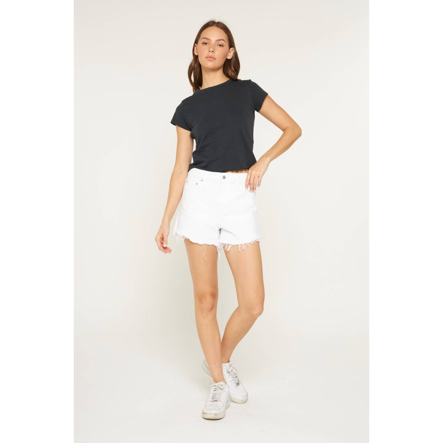 SUPER HIGH VINTAGE SHORTS WITH RAW HEM