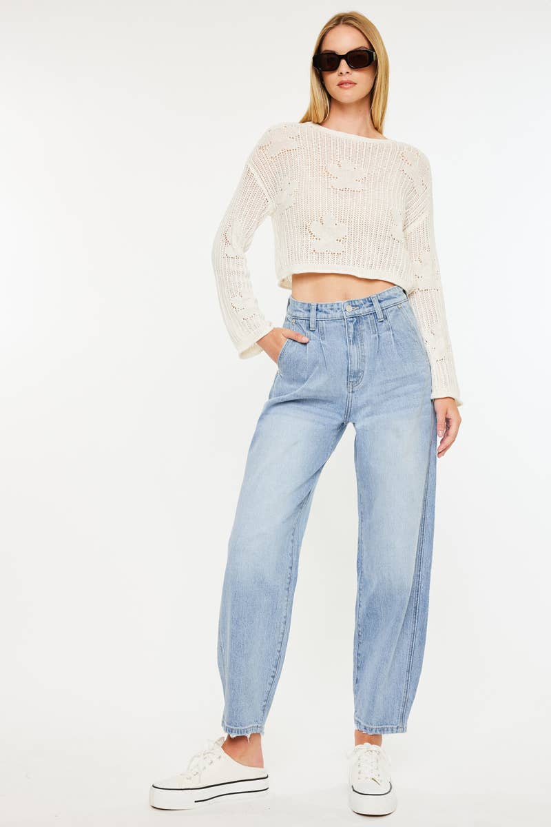 KAN CAN ULTRA HIGH RISE WIDE TAPERED FIT JEANS