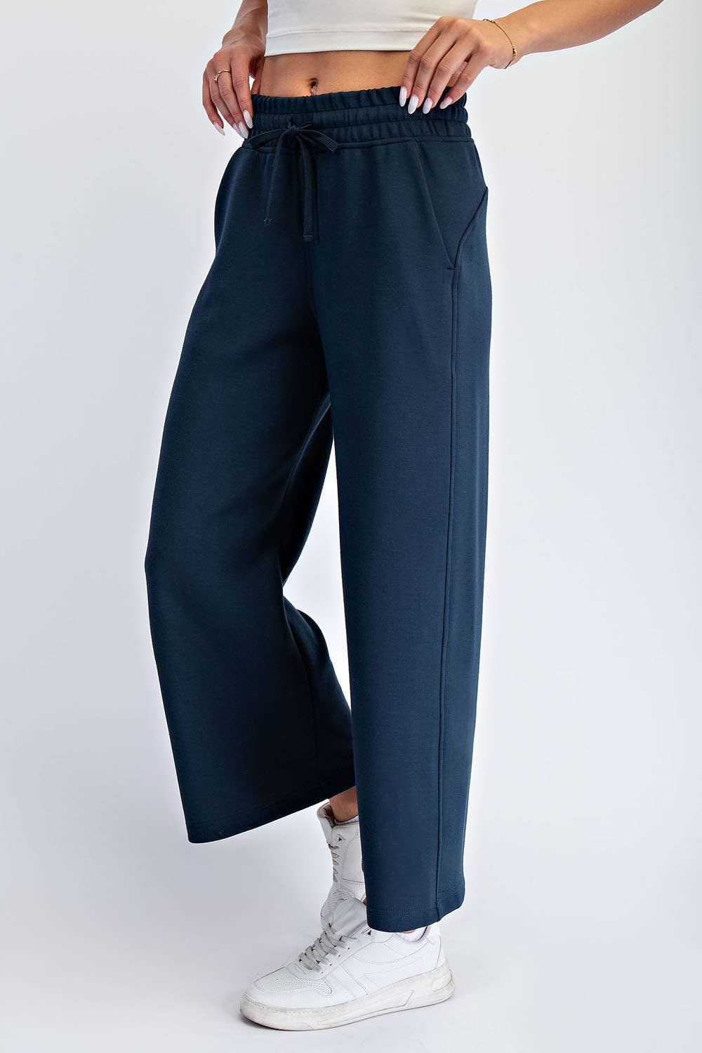 MODAL SCUBA CROPPED WIDE PANT