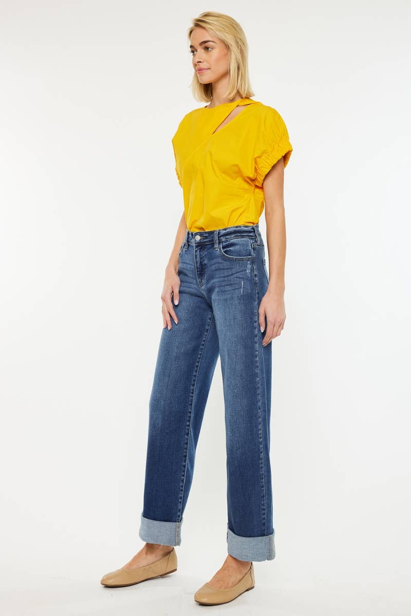 KAN CAN HIGH RISE WIDE LEG JEANS