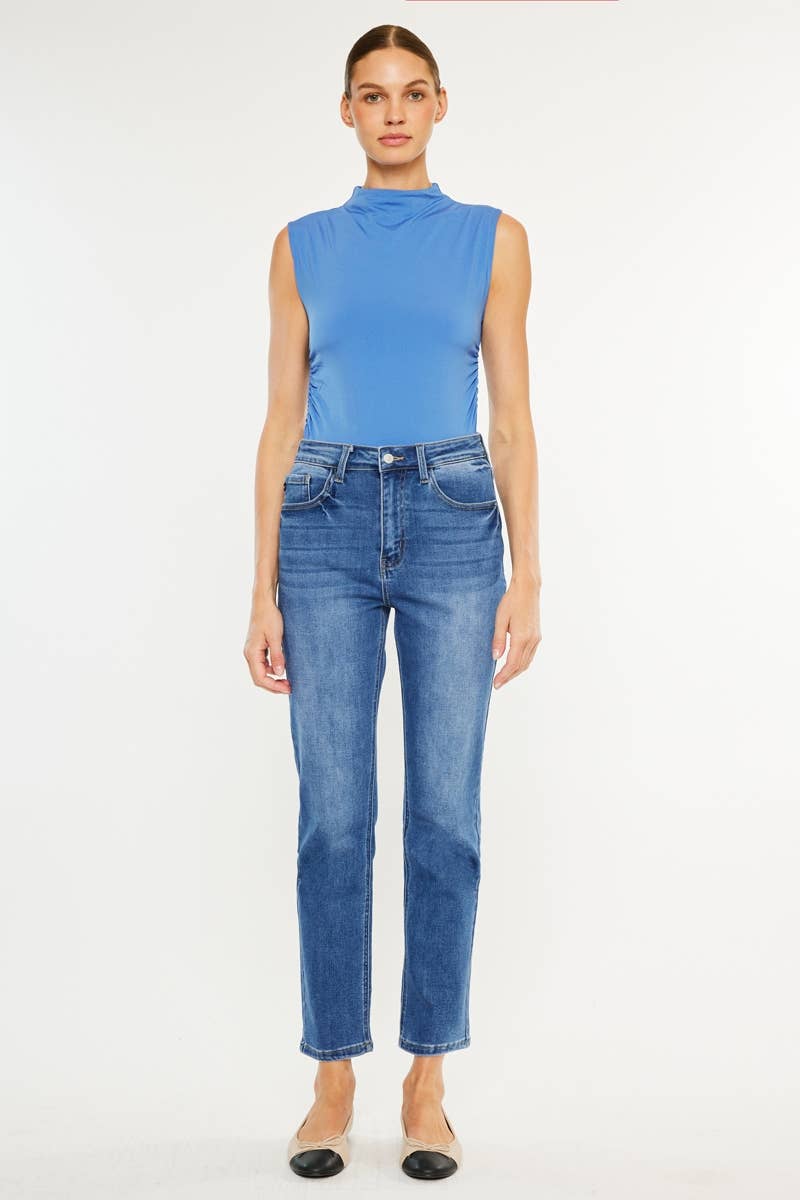 Kan Can High Rise Slim Straight Jeans