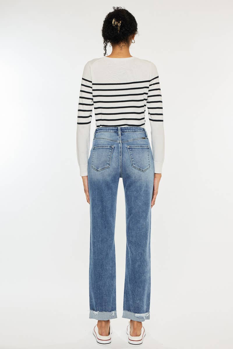 KAN CAN HIGH RISE SLIM STRAIGHT JEANS