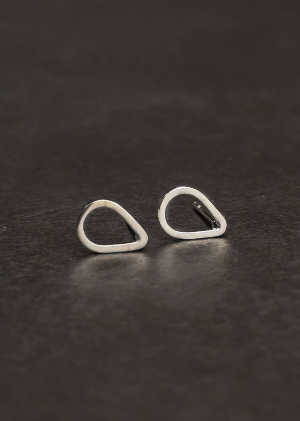 Silver Teardrop Stud Earrings
