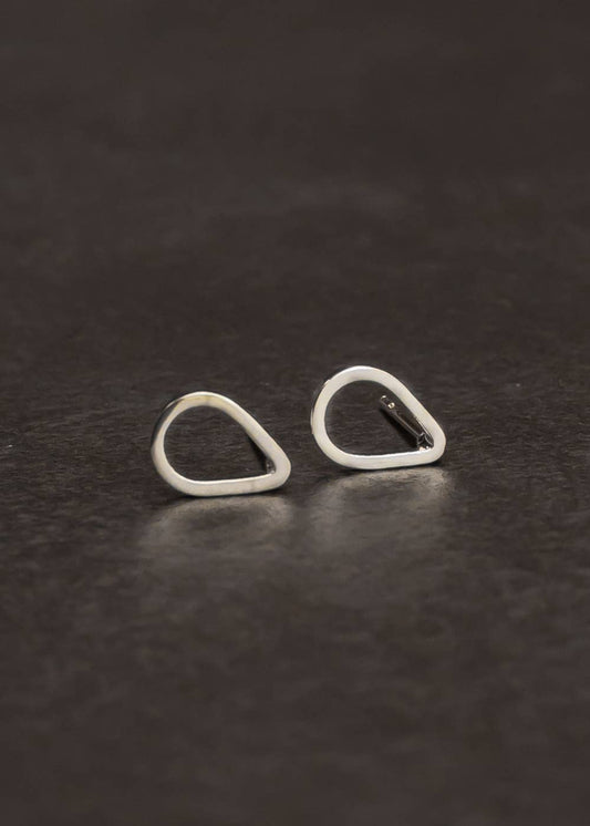 Silver Teardrop Stud Earrings