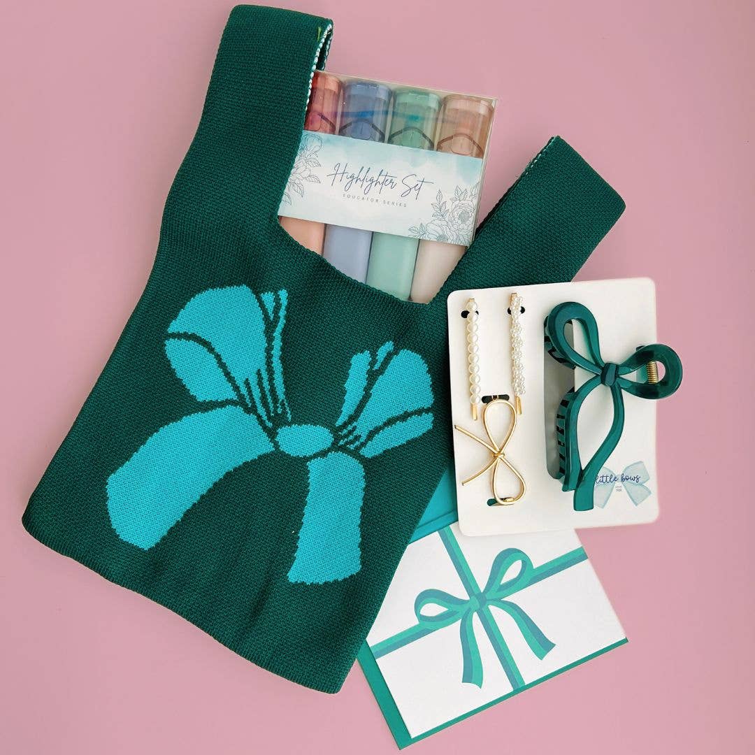 Woven Bow Bag | Korean Bag | Small Accessory and Book Tote