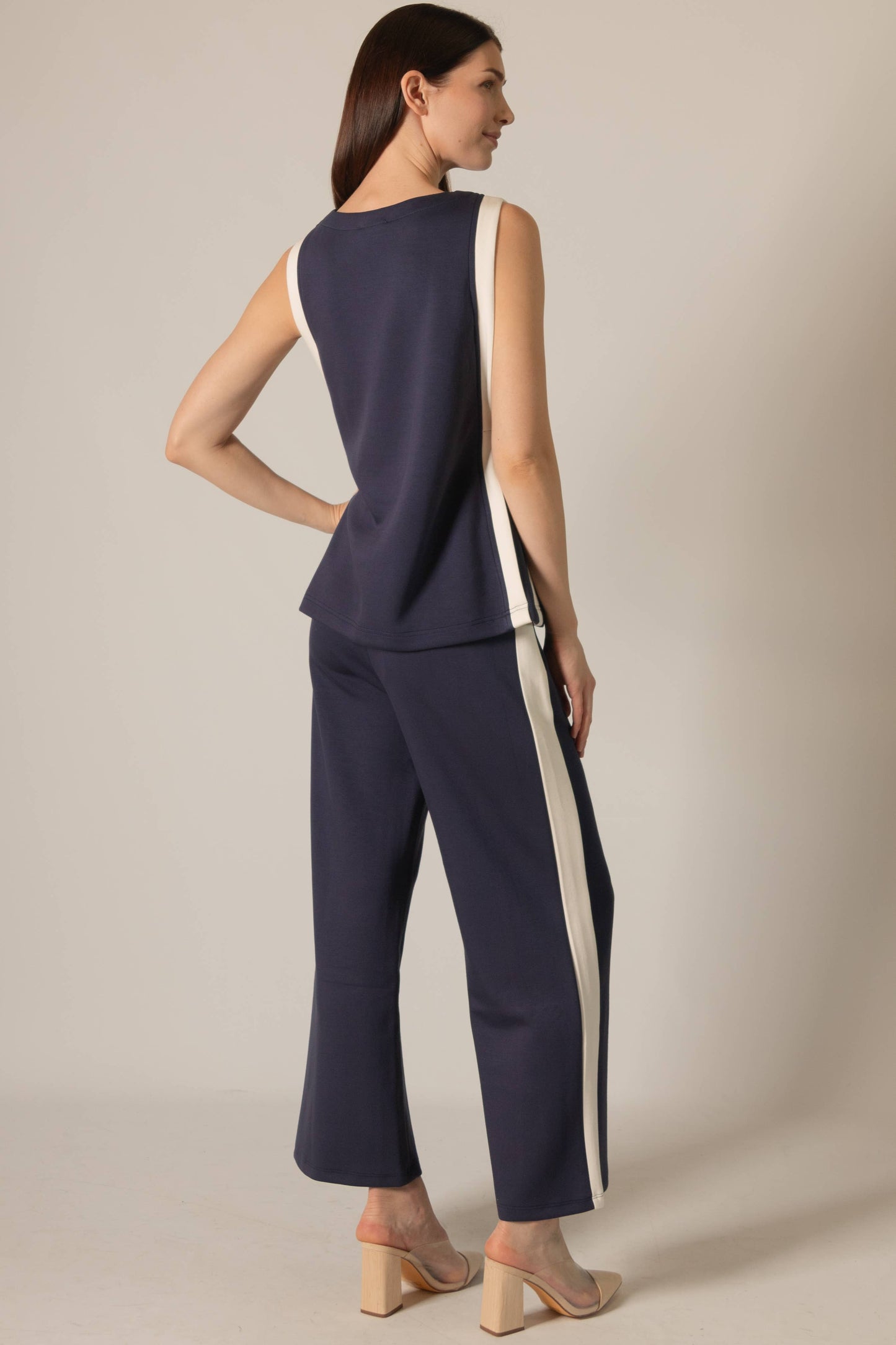 P. CILL Butter Modal Contrast Border Side Pocket Sleeveless