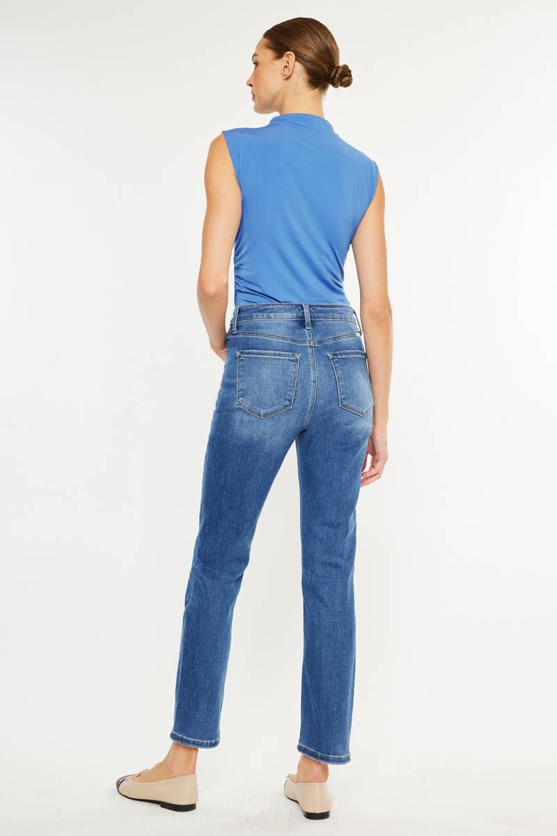 Kan Can High Rise Slim Straight Jeans